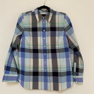 Talbots Cotton Plaid Buttoned Shirt Size Small